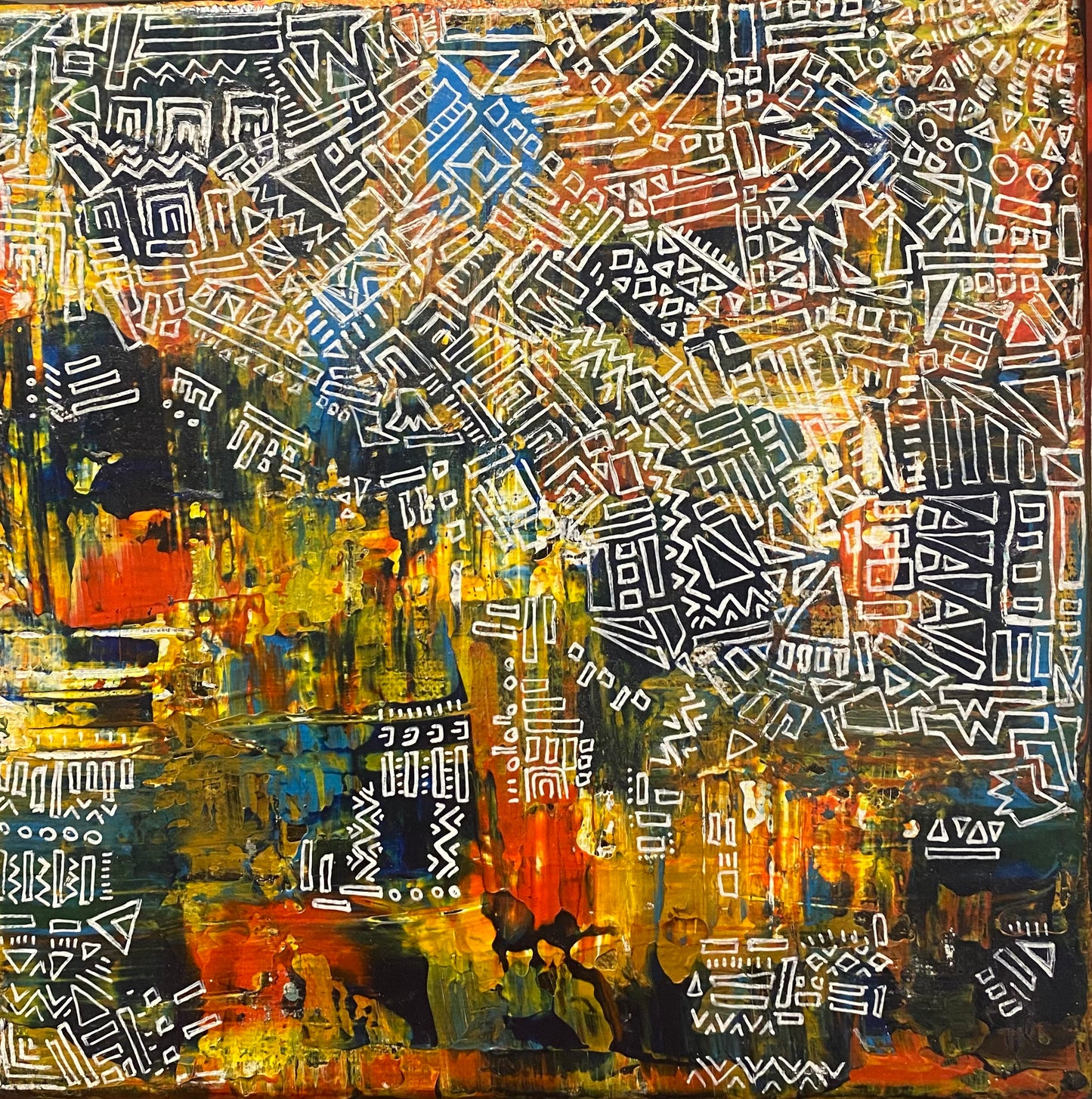 Geometric Jungle Painting