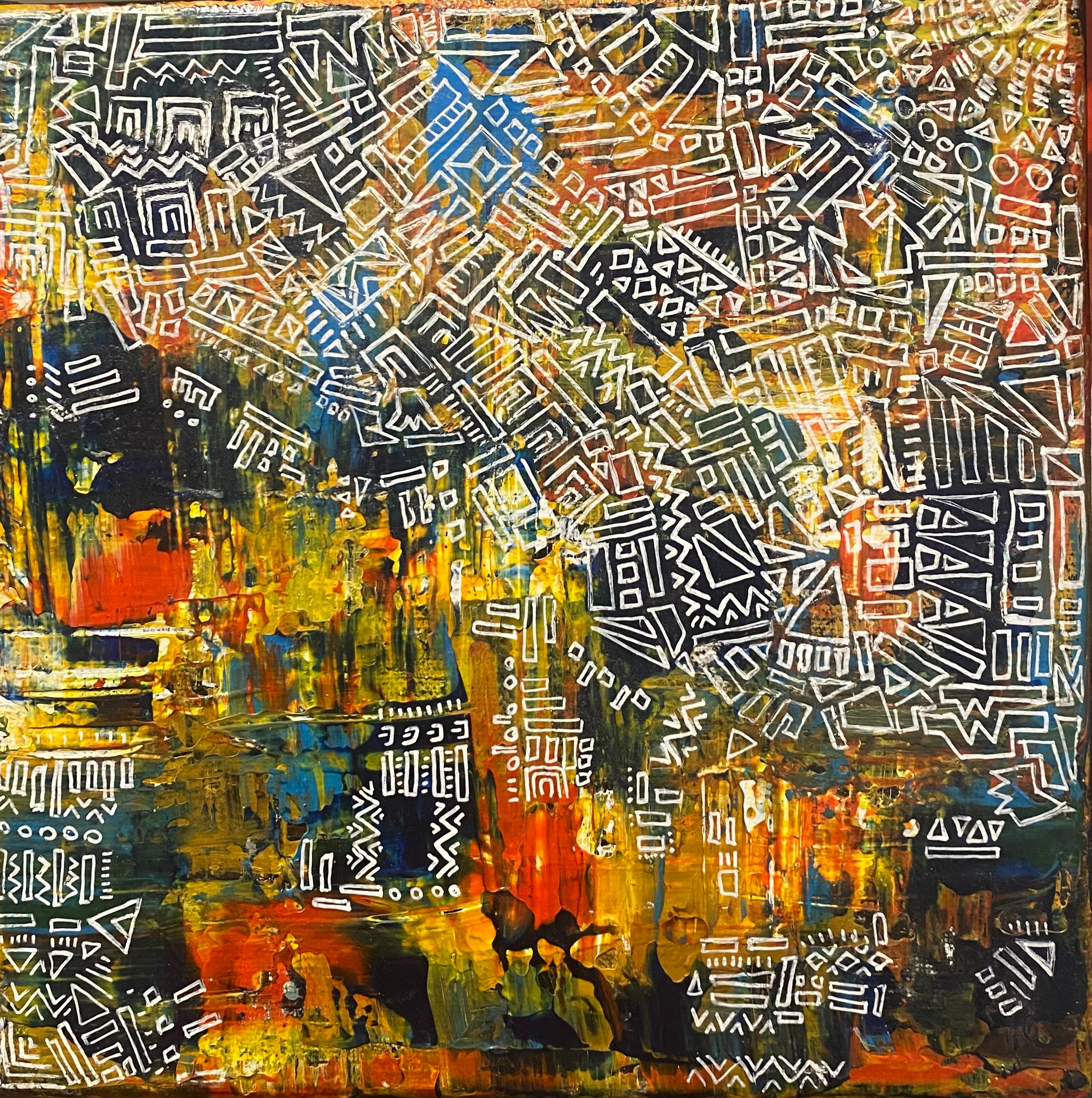 Geometric Jungle Painting