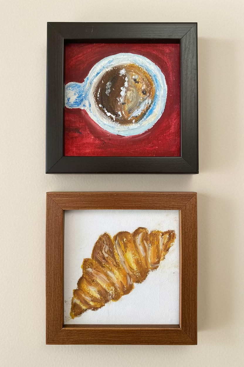 Coffe and Croissant Painting Set